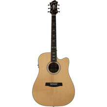 Hagstrom Orsa Series Dreadnought AC/EL Guitar with Cutaway in Natural Acoustic Guitars