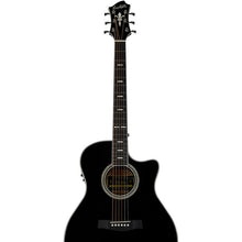 Hagstrom Siljan II Series Grand Auditorium AC/EL Guitar with Cutaway in Black Gloss Acoustic Guitars