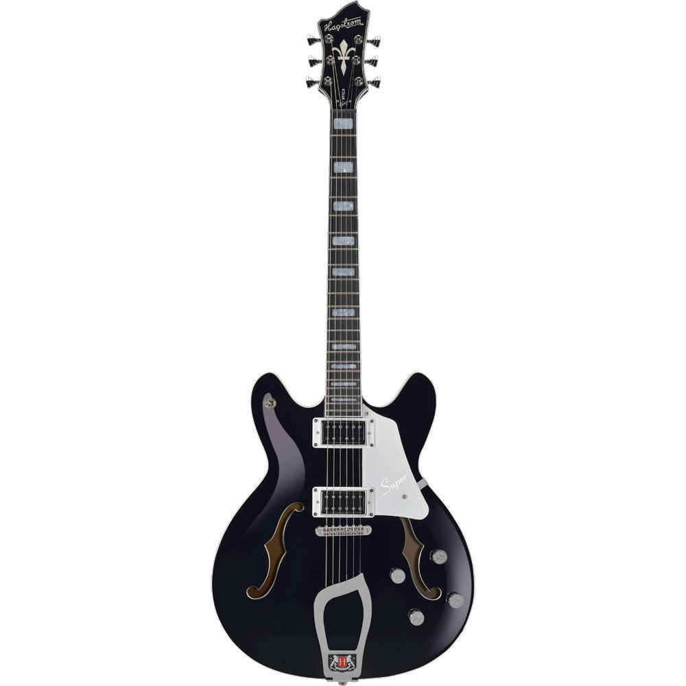 Hagstrom Super Viking Semi-Hollow Electric Guitar in Black Gloss Hagstrom Guitars Electric Guitar, Electric Guitar Case, Semi-Hollow 1