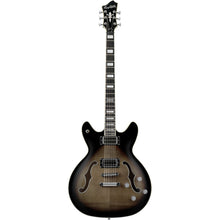 Hagstrom Viking Deluxe Baritone Semi-Hollow Guitar in Cosmic Black Burst Gloss Hagstrom Guitars Archtop Guitar Case, Baritone, Electric Guitar Case, Guitar Hardcase, Hardcase, Semi-Hollow Baritone, With Case 1