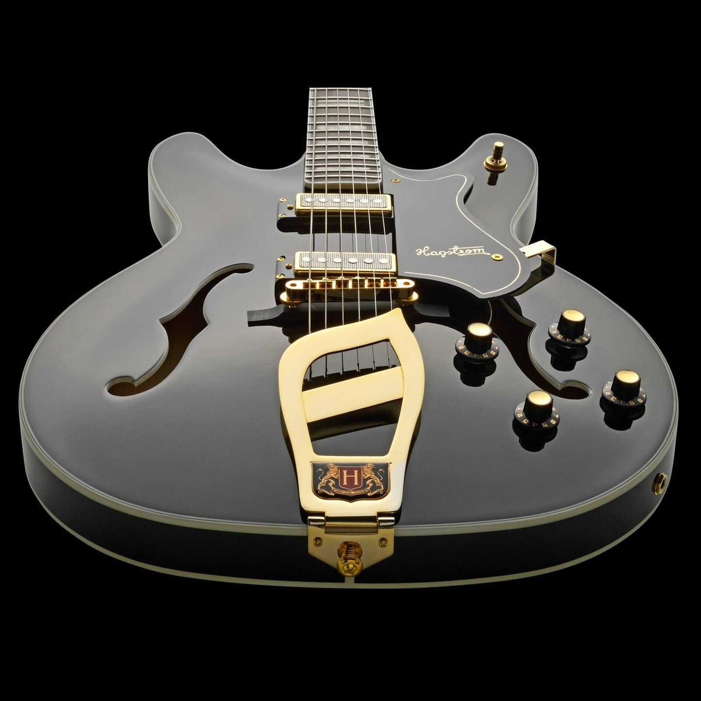 Hagstrom 67’ Viking II Semi-Hollow Guitar in Black Gloss