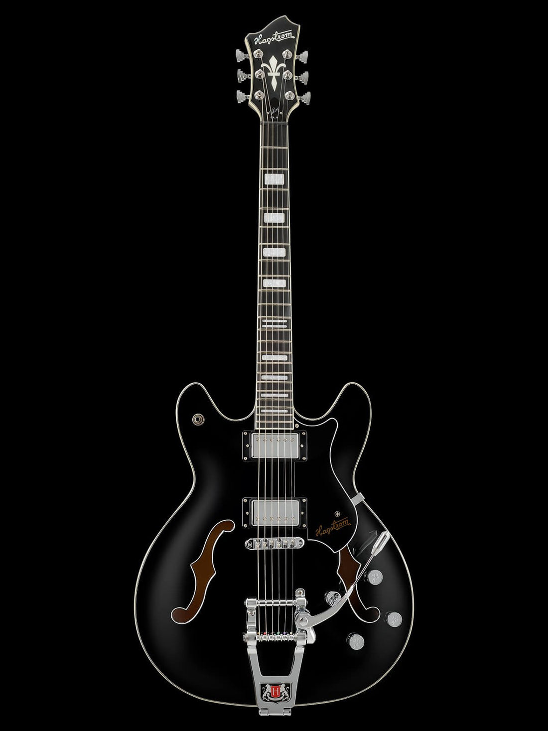 Hagstrom Tremar HJ500 Hollow Body Guitar in Black Gloss