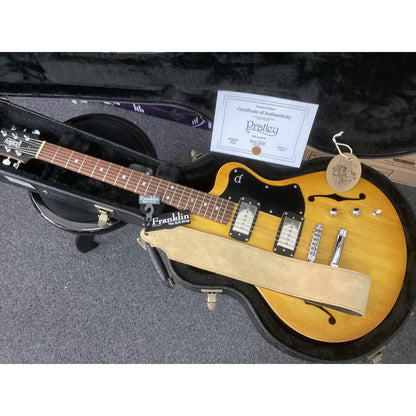 Pratley SH90 Semi-Hollow Vintage Yellow Phat Cat P90 Set Pratley Guitars Semi-Hollow Guitars