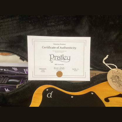Pratley SH90 Semi-Hollow Vintage Yellow Phat Cat P90 Set Pratley Guitars Semi-Hollow Guitars