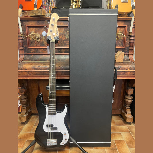 Aria STB-PB Series Electric Bass Guitar in Black + Free Case