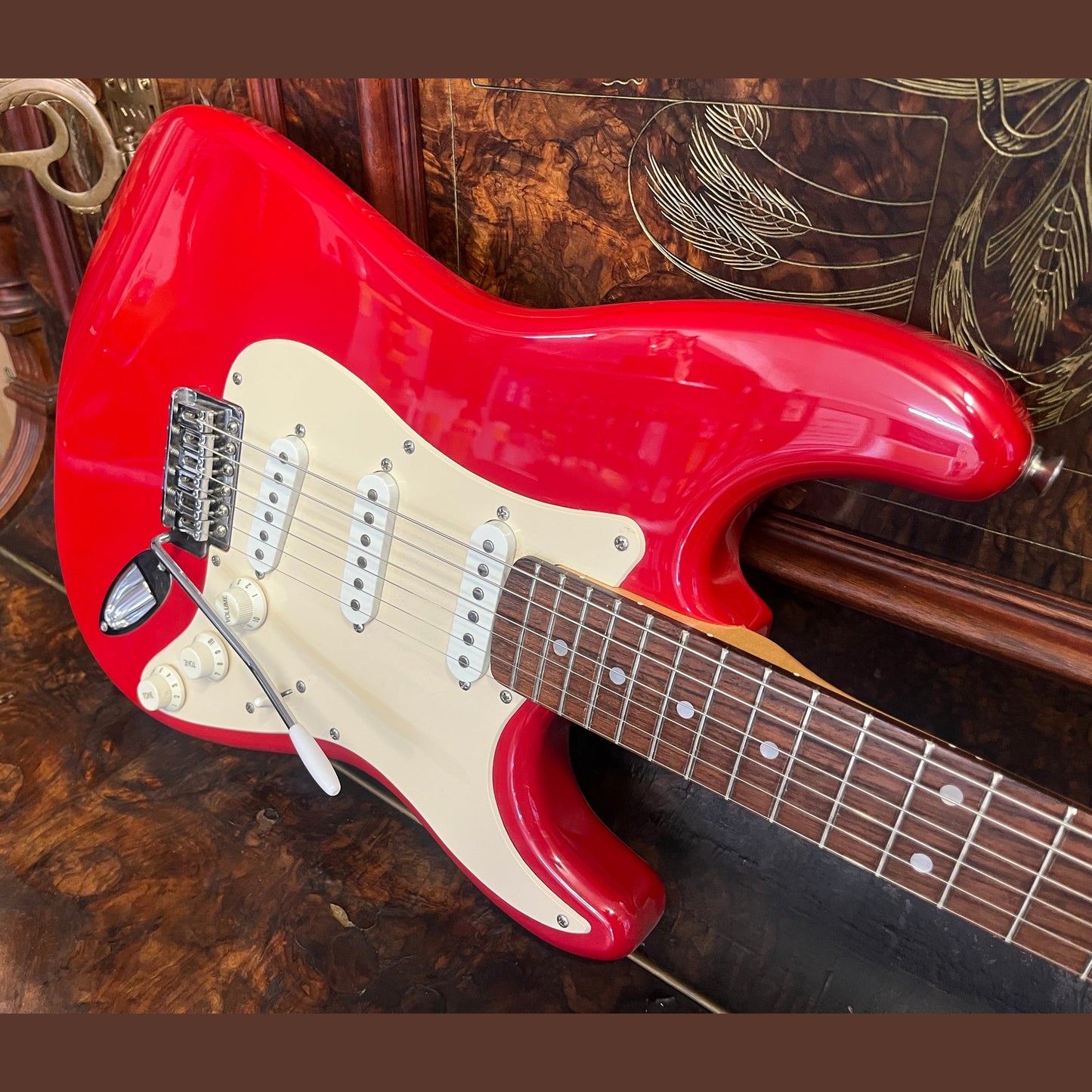 1996 Squier Affinity Strat – Torino Red