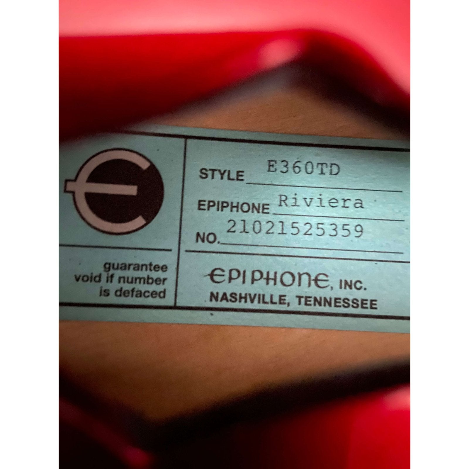 Epiphone Riviera Frequensator - Sparkling Burgundy- Bonus Branded Hardcase