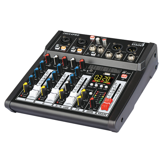 Italian Stage 4-Channel Stereo Audio Mixer with DSP MultiFX