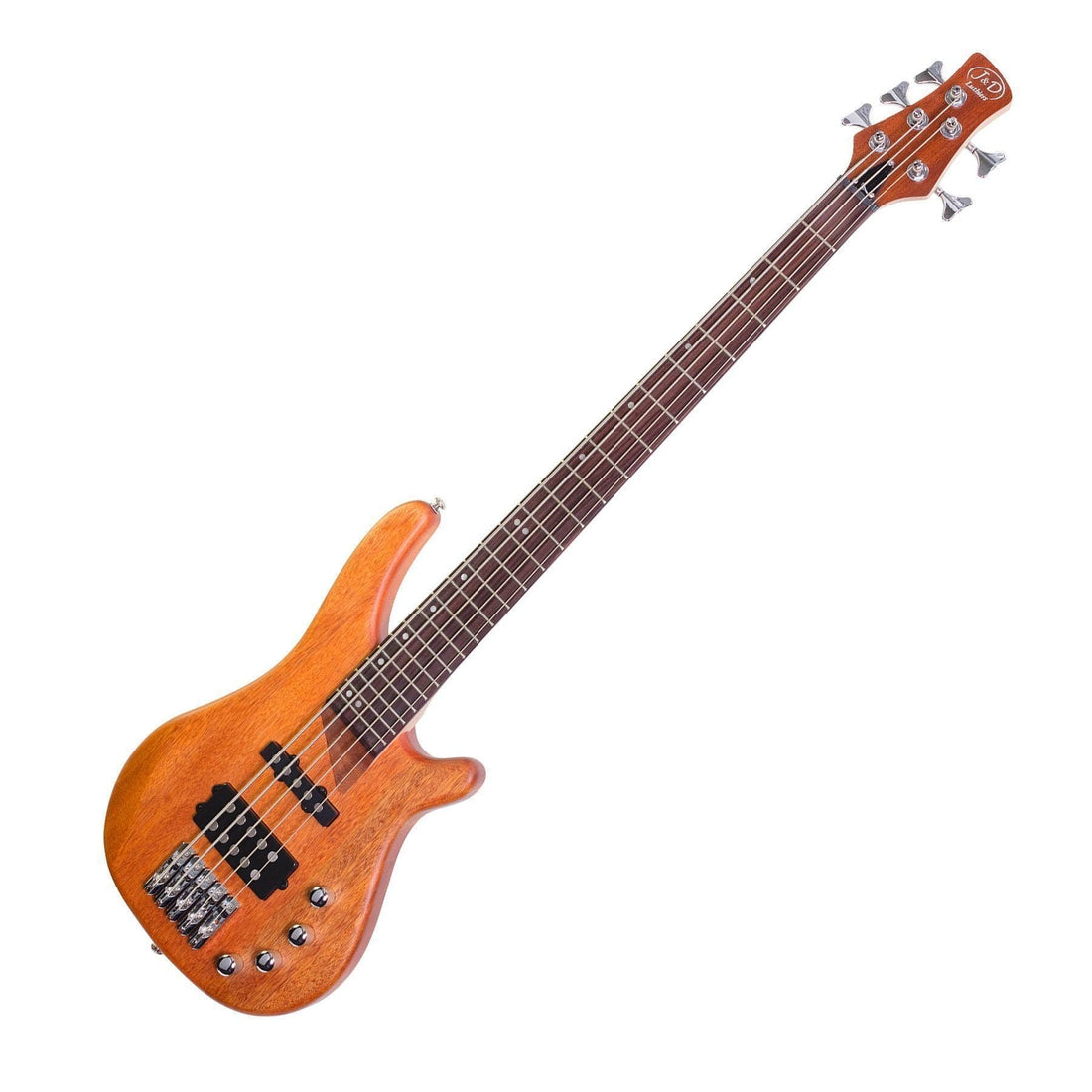 J&amp;D Luthiers 5-String T-Style Contemporary Active Electric Bass Guitar (Natural Satin)