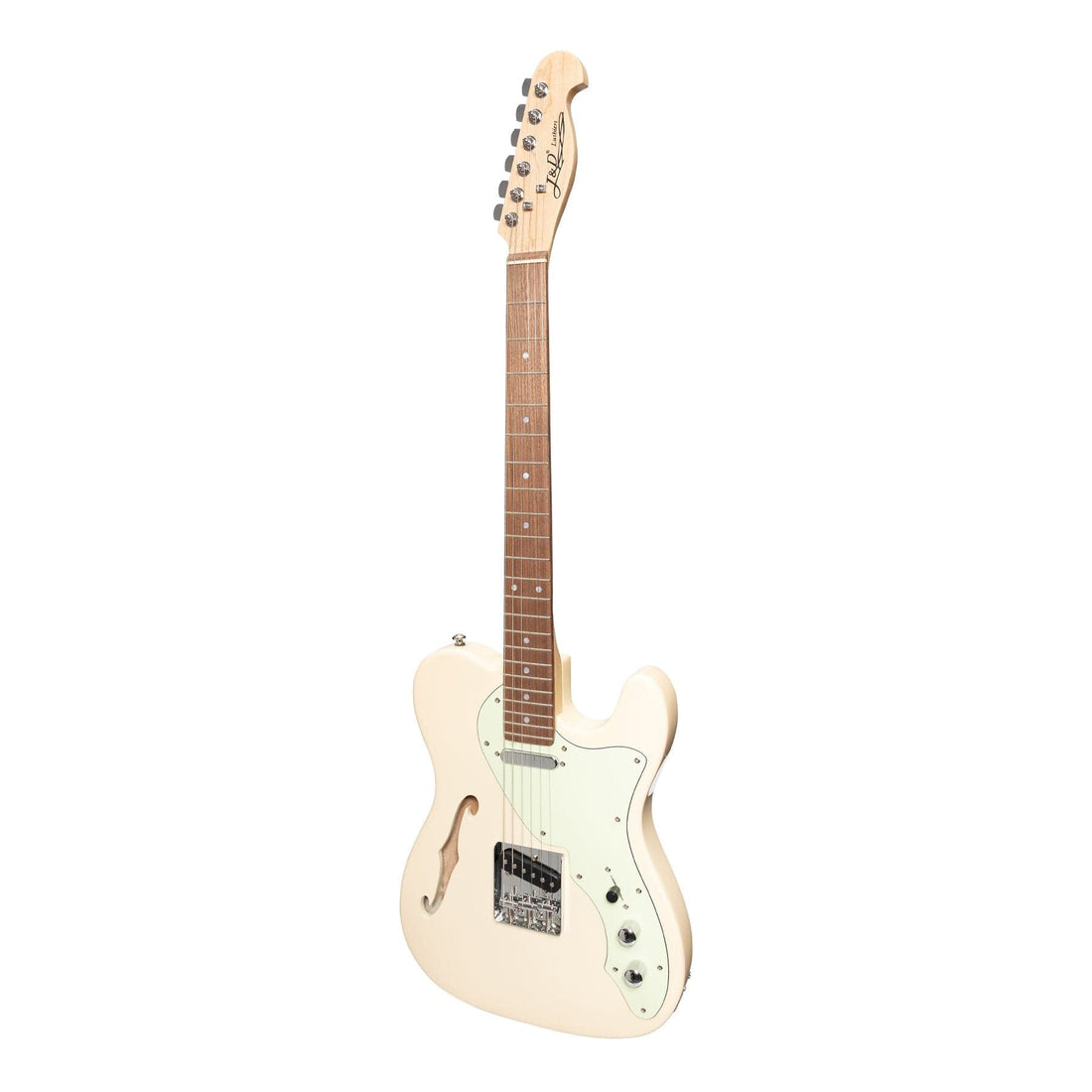 J&amp;D Luthiers Thinline TE-Style Electric Guitar (Vintage White)
