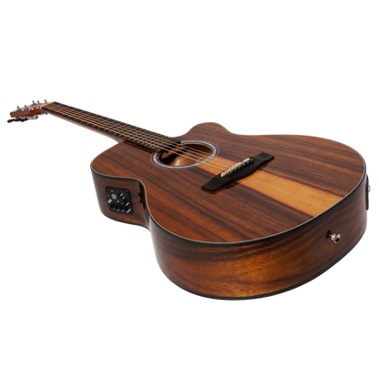 Martinez '51 Series' Folk Size Cutaway Acoustic-Electric Guitar Teakwood (Gloss)