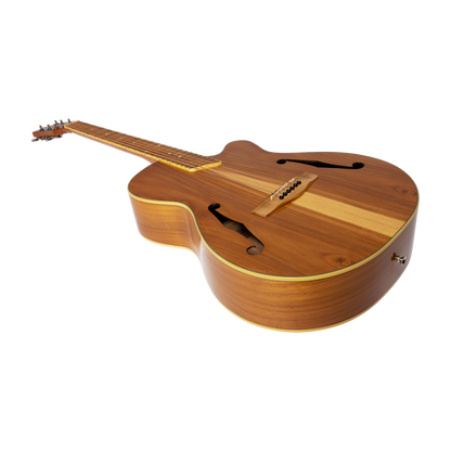 Martinez Jazz Hybrid Acoustic Gloss Small Body Cutaway Guitar (Jati-Teakood)