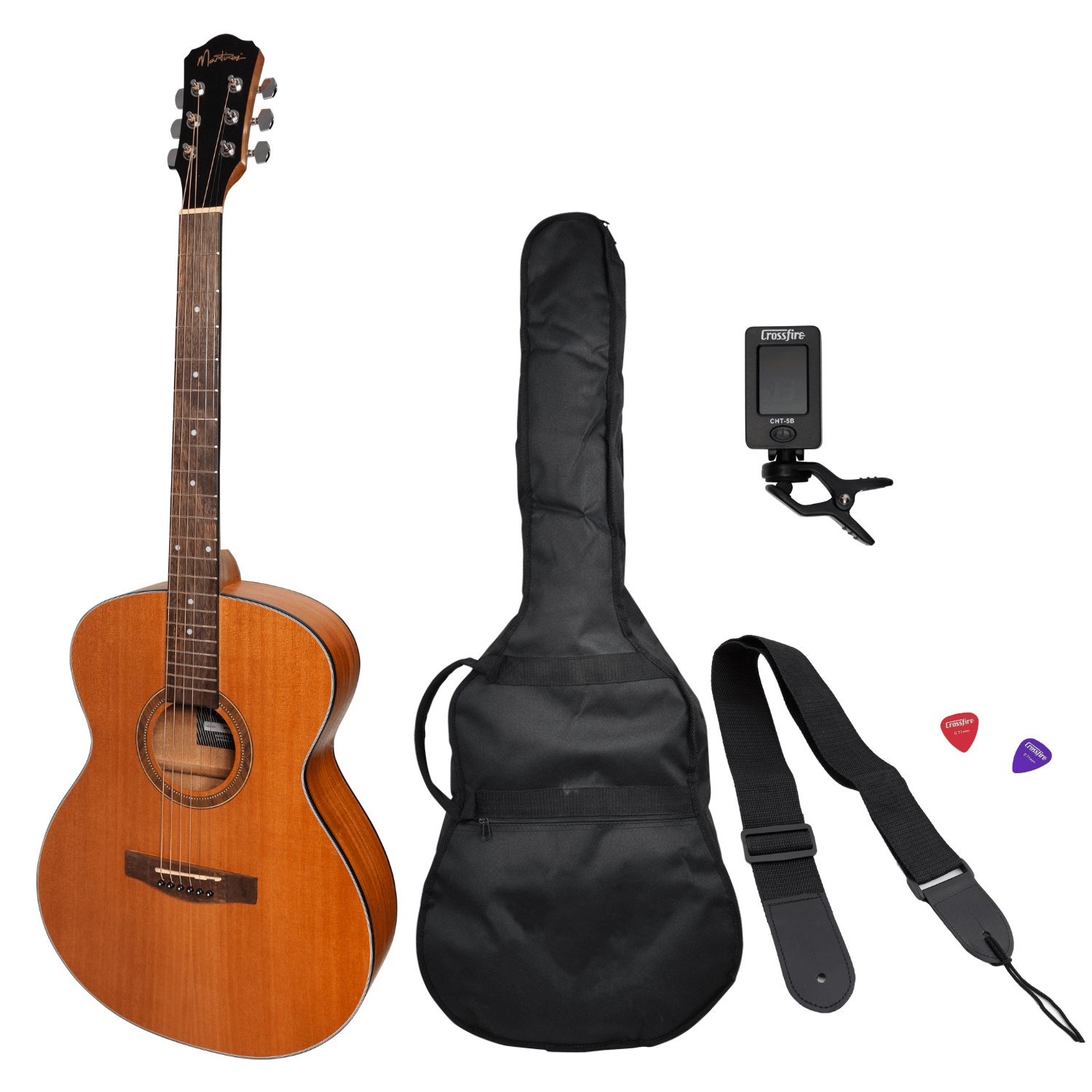 Martinez '41 Series' Folk Size Acoustic Guitar Pack (Mahogany) - GIG Guitars