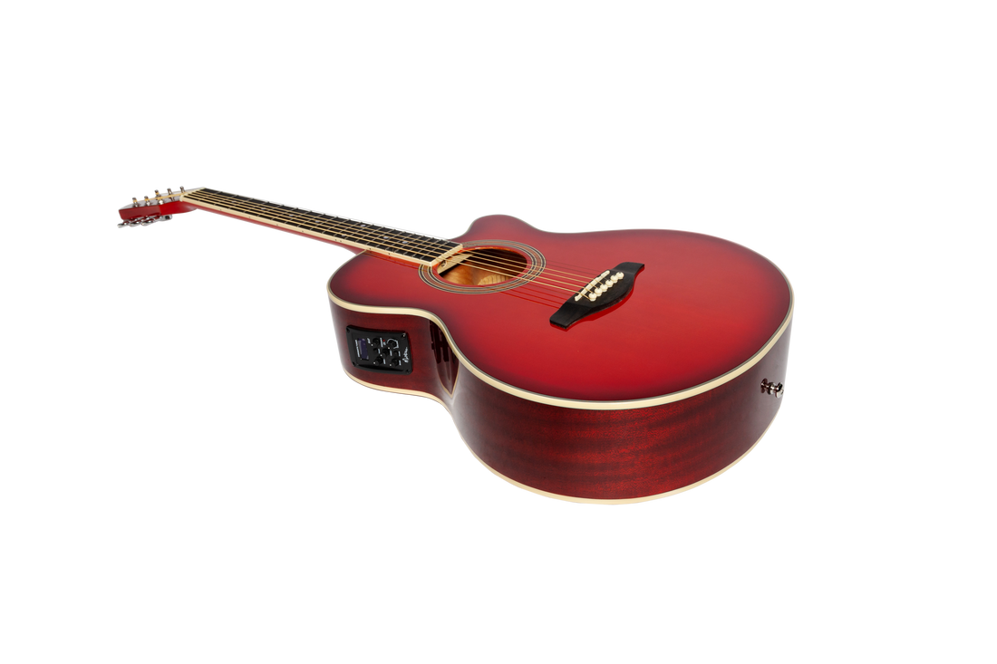 Martinez '41 Series' Folk Size Cutaway Acoustic-Electric Guitar (Red Sunburst)