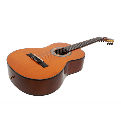 Martinez G-Series Full Size Electric Classical Guitar with Tuner (Amber-Gloss) - GIG Guitars