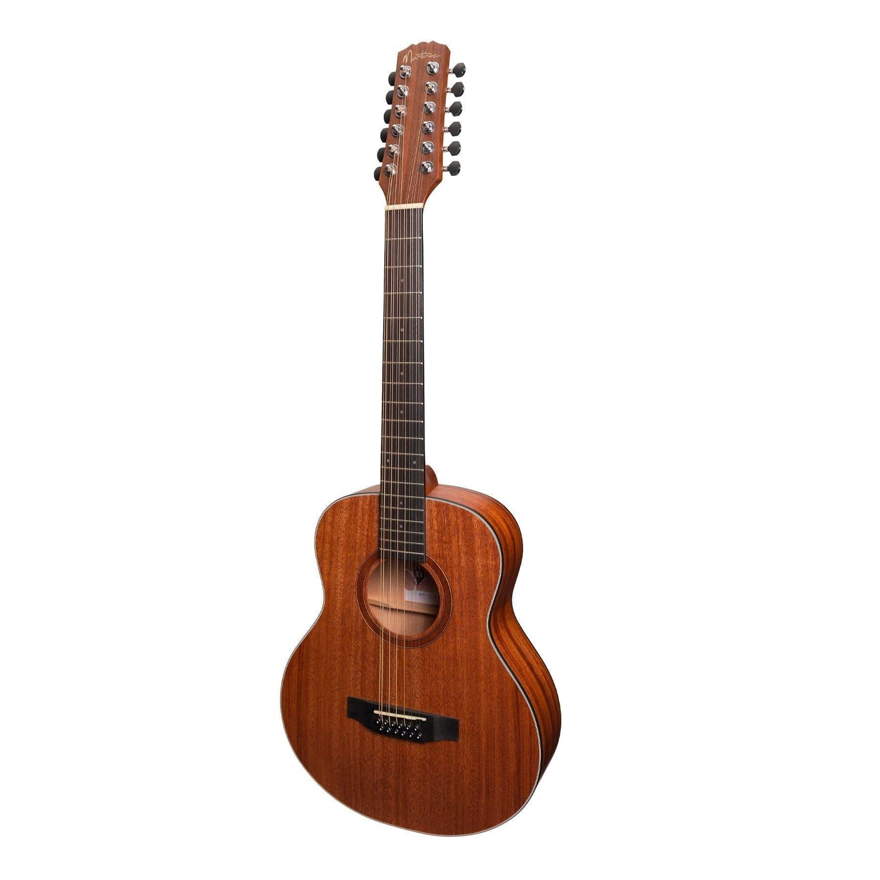 Martinez 'Natural Series' Mahogany Top 12-String Acoustic-Electric Mini Short Scale Guitar (Open Pore) - GIG Guitars