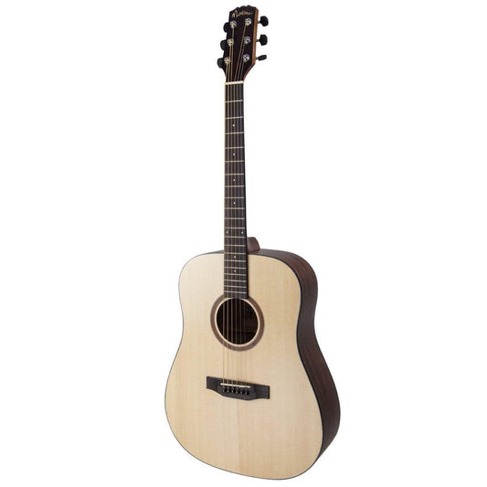 Martinez 'Natural Series' Spruce Top Acoustic Dreadnought Guitar (Open Pore) - GIG Guitars