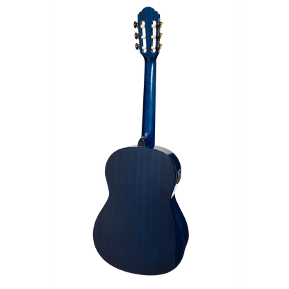 Martinez 'Slim Jim' G-Series 3/4 Size Classical Guitar with Built-in Tuner (Blue-Gloss) - GIG Guitars