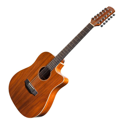 Martinez 'Southern Star Series' Koa Solid Top 12-String Acoustic-Electric Dreadnought Cutaway Guitar (Natural Gloss)