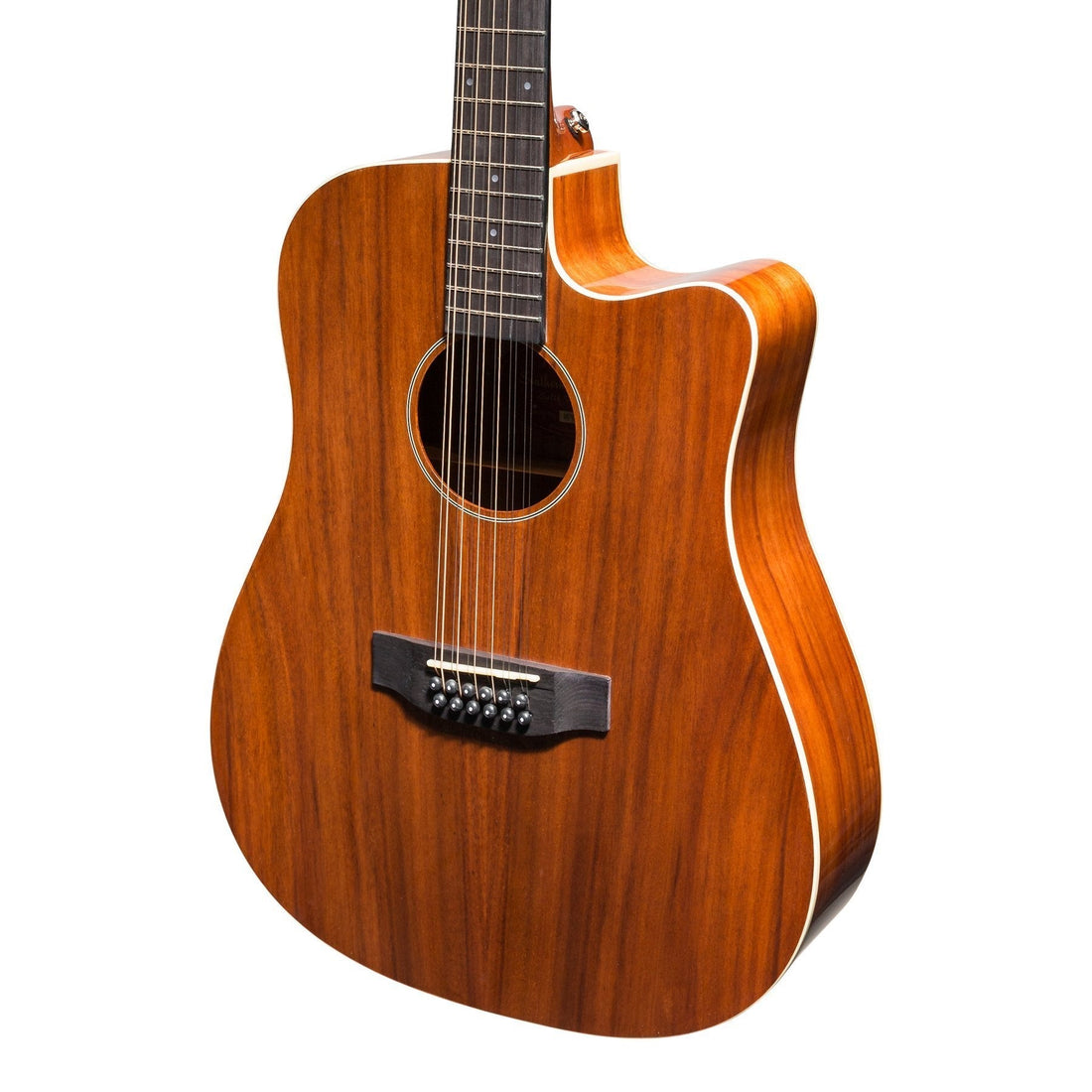 Martinez 'Southern Star Series' Koa Solid Top 12-String Acoustic-Electric Dreadnought Cutaway Guitar (Natural Gloss)