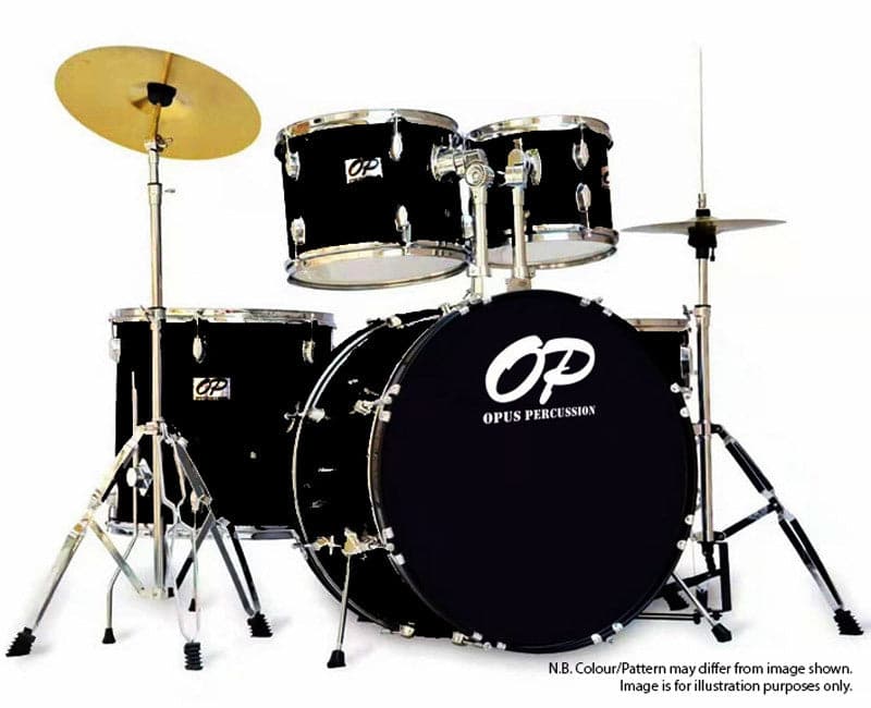 Opus Percussion 6-Piece Rock Drum Kit in Black