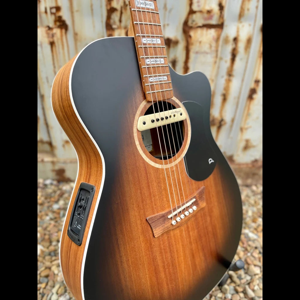 Pratley Ash Grunwald Signature OM Cutaway - Blackwood Vintage Burst