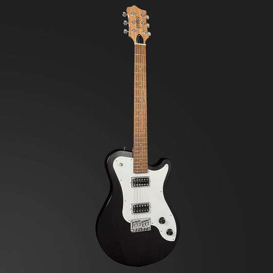 Pratley DVR Single Cutaway Solid Qld Blue Fig Body Electric Humbucker Guitar in Natural Black