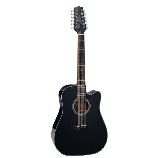 Takamine G30 Series 12 String Dreadnought AC/EL Guitar with Cutaway in Black Gloss Finish