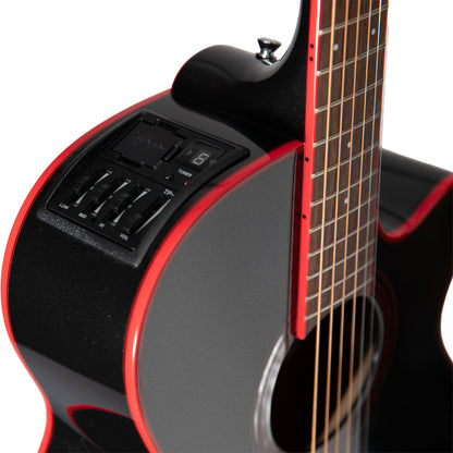 Takamine G49 Series FXC AC/EL Guitar with Cutaway in Cosmic Black Sparkle Finish