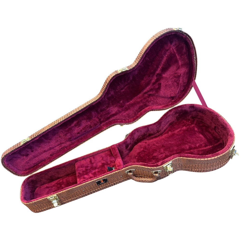 Torque Wooden LP-Style Electric Guitar Case in Brown Crocodile Finish Torque LP Case, LP Style 2