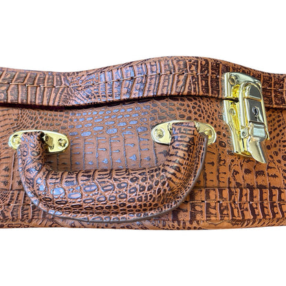 Torque Wooden LP-Style Electric Guitar Case in Brown Crocodile Finish Torque LP Case, LP Style 3