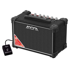 Aroma 15W Black Electric Guitar Amplifier with Footswitch and Drum Machine