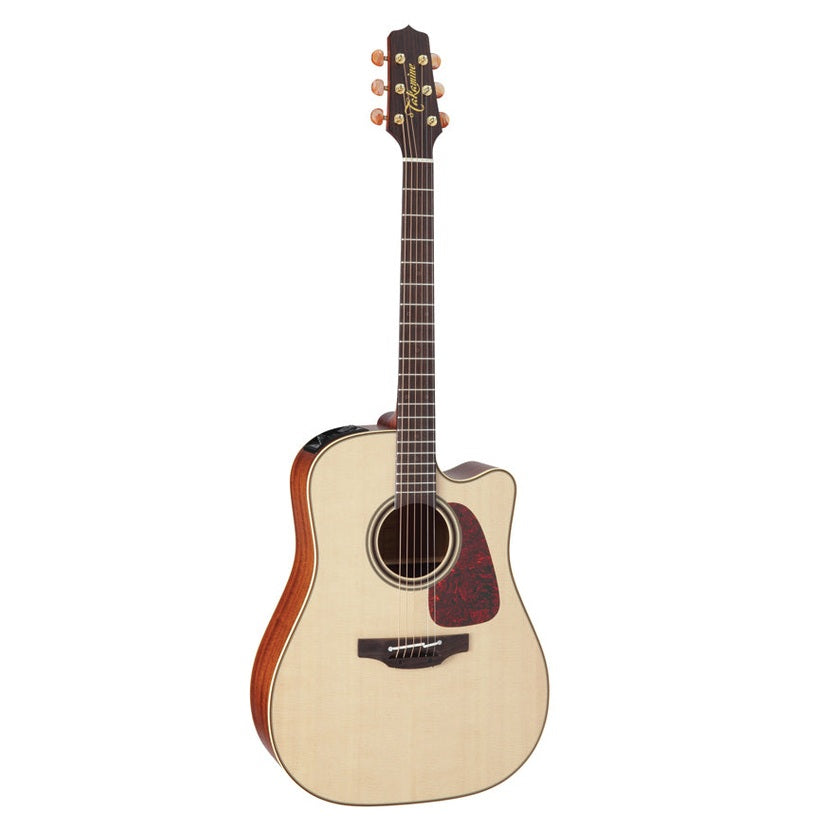 Takamine Pro Series 4 Dreadnought AC/EL Guitar with Cutaway in Natural Gloss Finish
