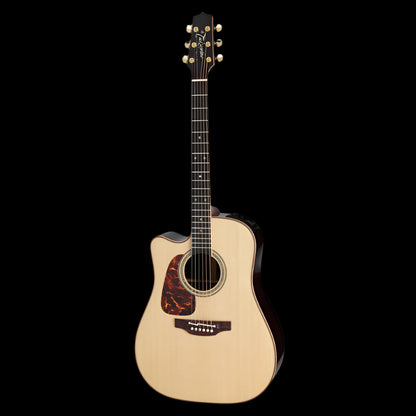 Takamine Pro Series 7 Left Handed Dreadnought AC/EL Guitar with Cutaway in Natural Gloss Finish
