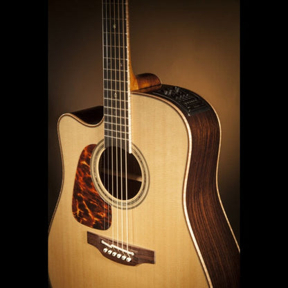 Takamine Pro Series 7 Left Handed Dreadnought AC/EL Guitar with Cutaway in Natural Gloss Finish