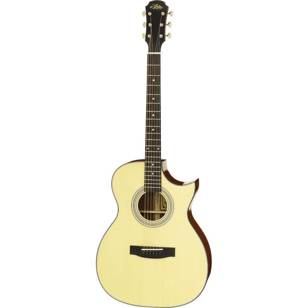 Aria 200 Series Orchestral AC/EL Guitar with Venetian Cutaway in Natural Gloss - GIG Guitars