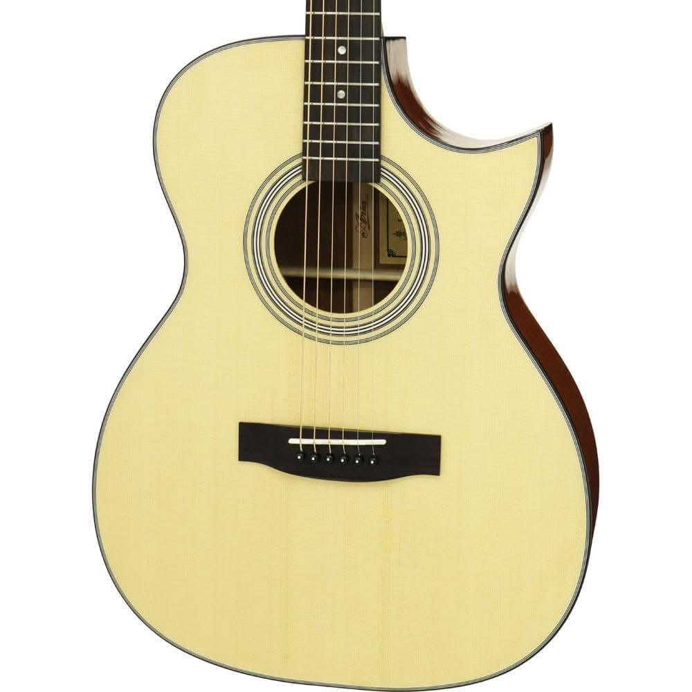 Aria 200 Series Orchestral AC/EL Guitar with Venetian Cutaway in Natural Gloss - GIG Guitars