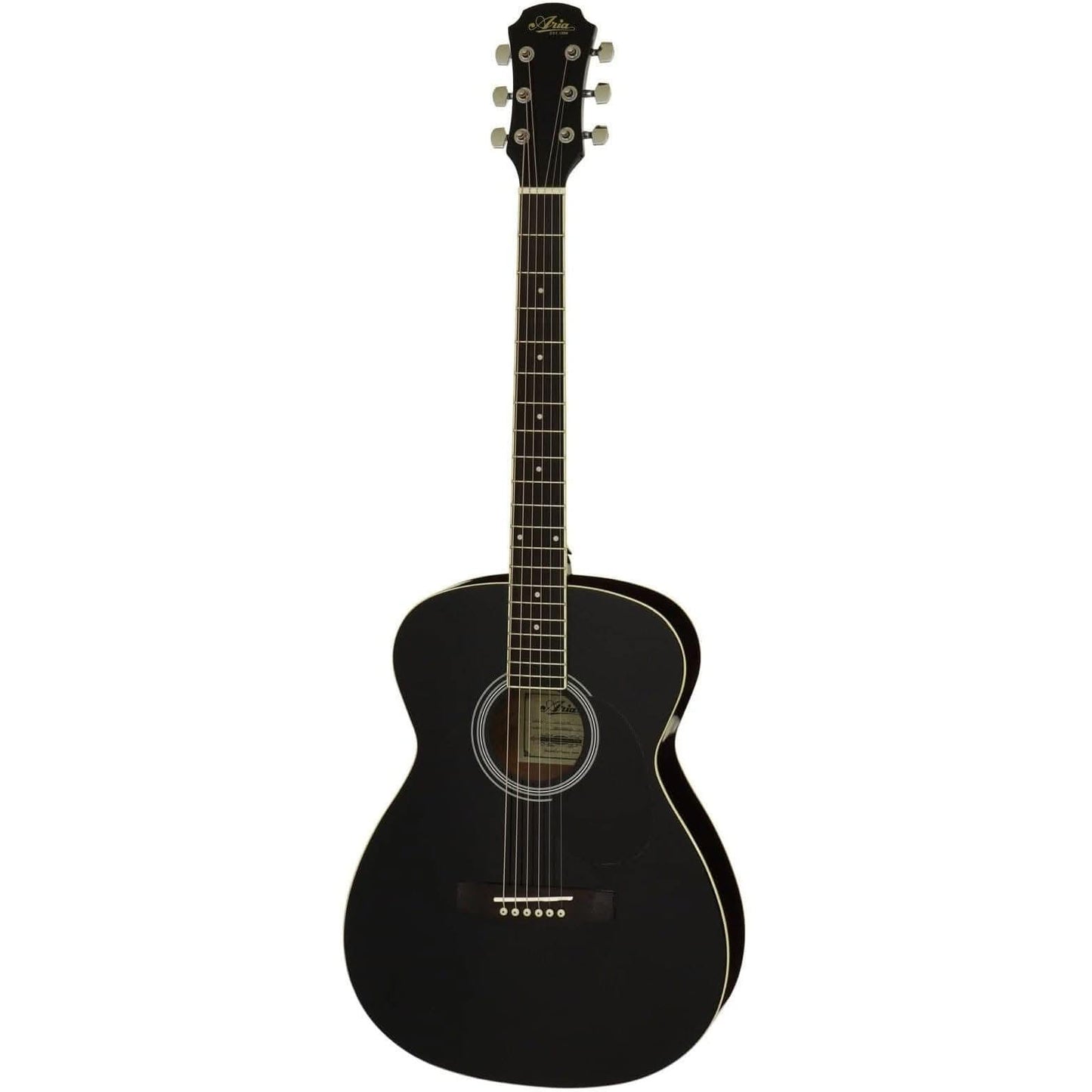 Aria AFN-15 Prodigy Series AC/EL Folk Body Guitar in Black - GIG Guitars