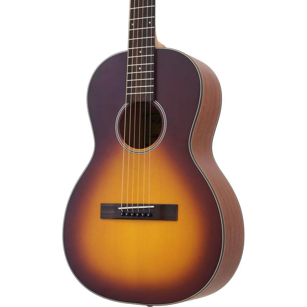 Aria 100 Series Parlour Body Acoustic Guitar in Matte Tobacco Sunburst - GIG Guitars