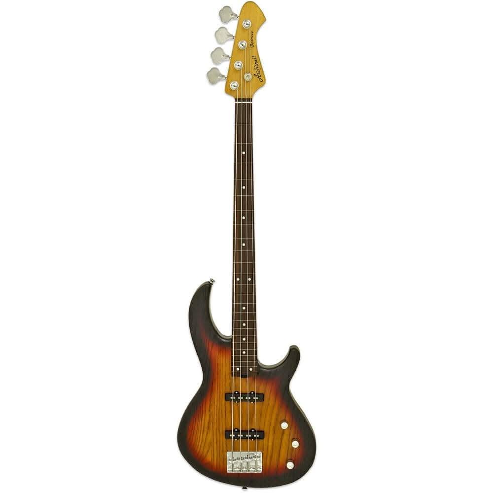 Aria 313JP Detroit Series 4-String Fretless Bass Guitar in Open-Pore Sunburst Finish - GIG Guitars