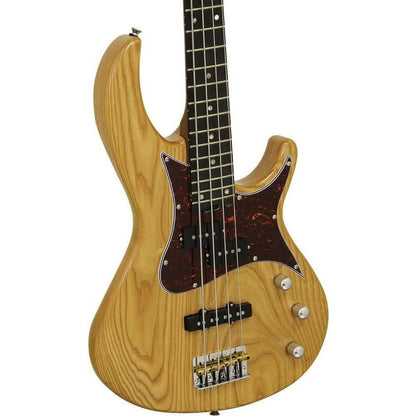 Aria 313MK2 Detroit Series 4-String Electric Bass Guitar in Open-Pore Natural Finish - GIG Guitars