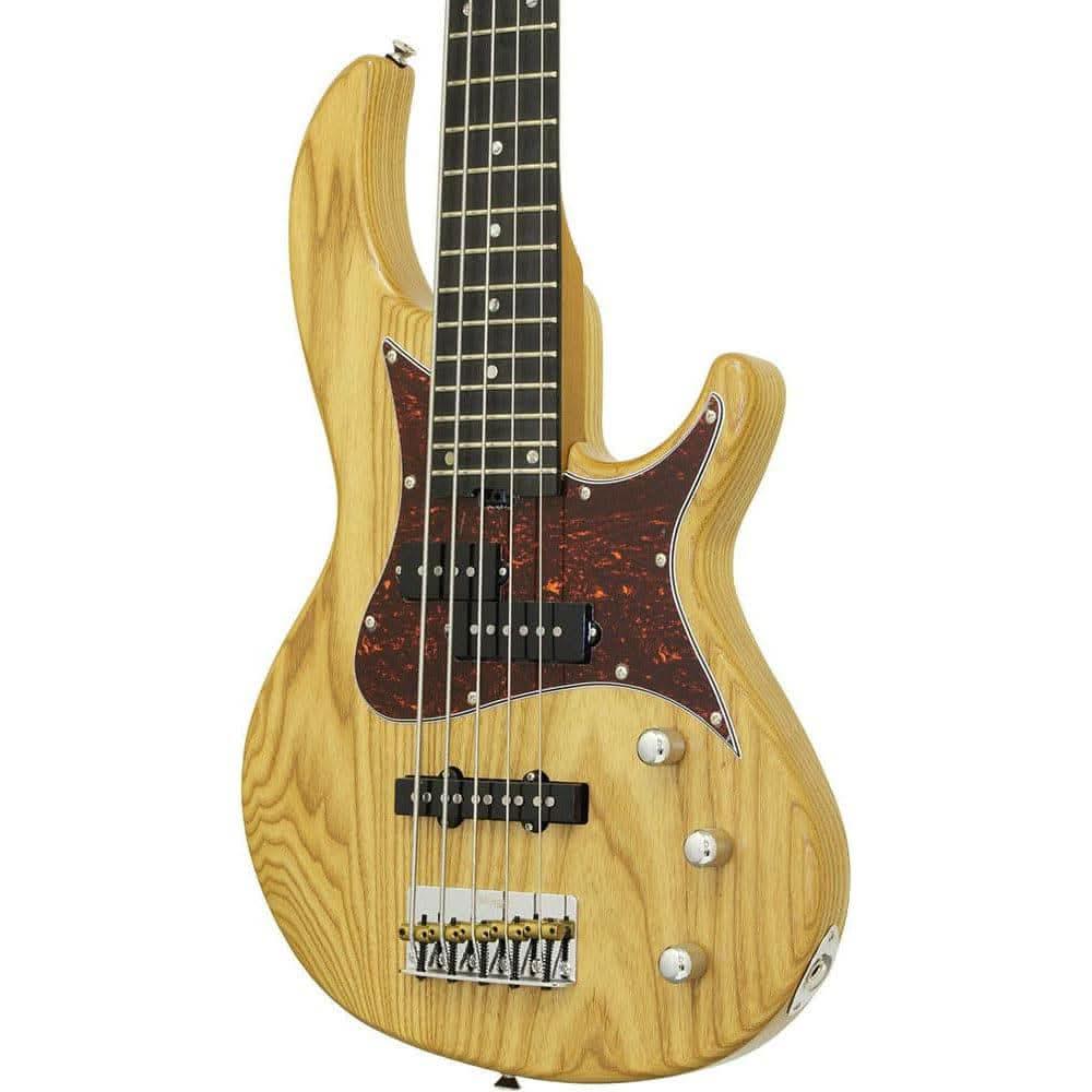 Aria 313MK2 Detroit Series 5-String Electric Bass Guitar in Open-Pore Natural Finish - GIG Guitars