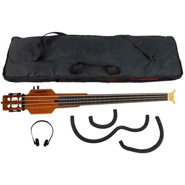 Aria Sinsonido Electric Travel Fretless Bass Guitar - GIG Guitars