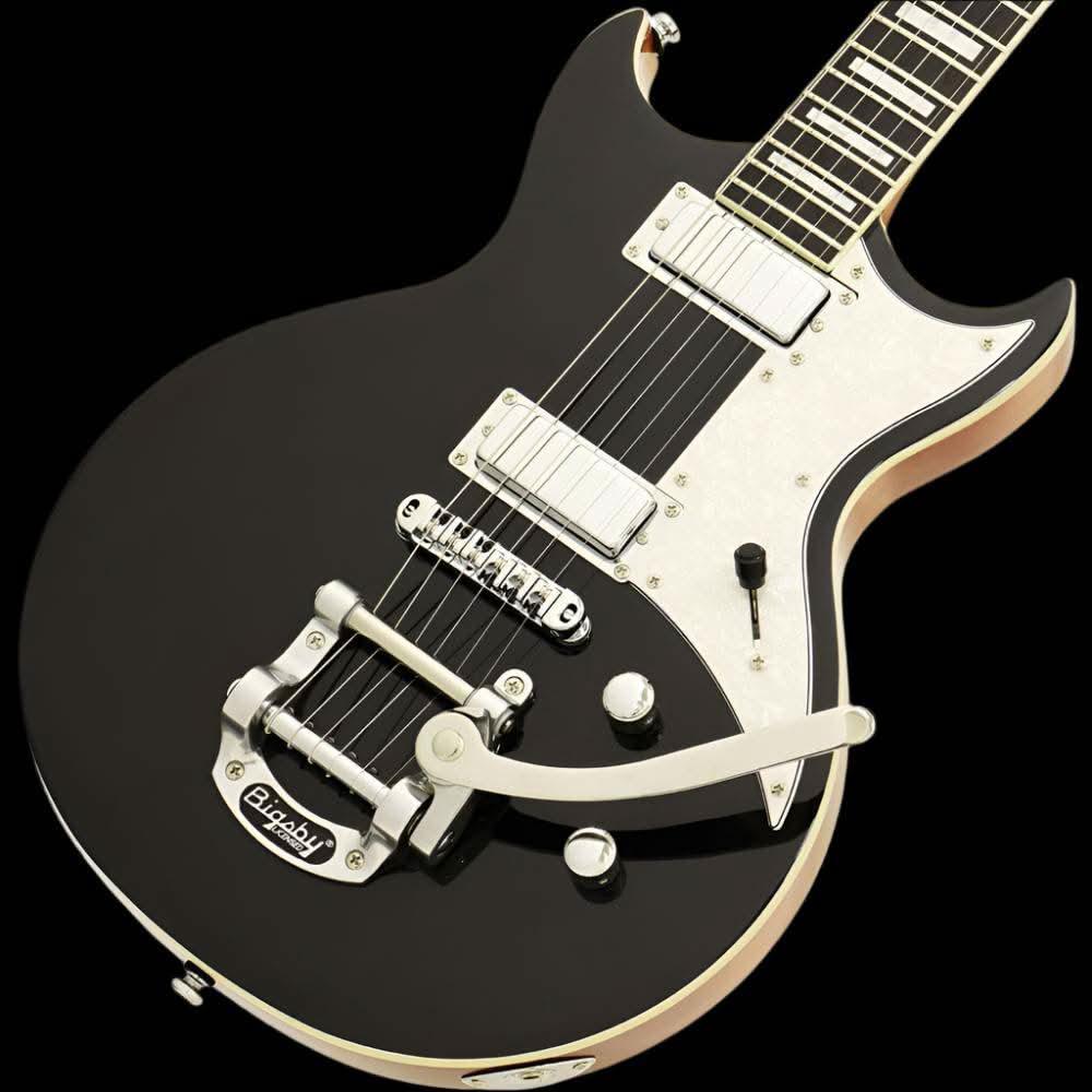 Aria 212-MK2 Bowery Semi-Hollow Electric Guitar in Black - GIG Guitars