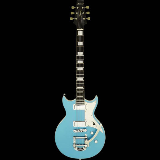 Aria 212-MK2 Bowery Semi-Hollow Electric Guitar in Phantom Blue Aria Electric Guitars