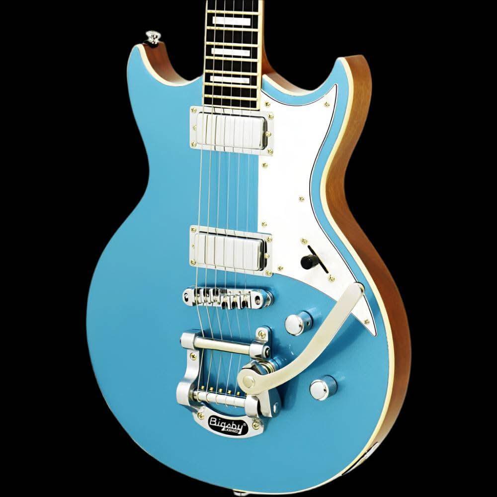 Aria 212-MK2 Bowery Semi-Hollow Electric Guitar in Phantom Blue - GIG Guitars