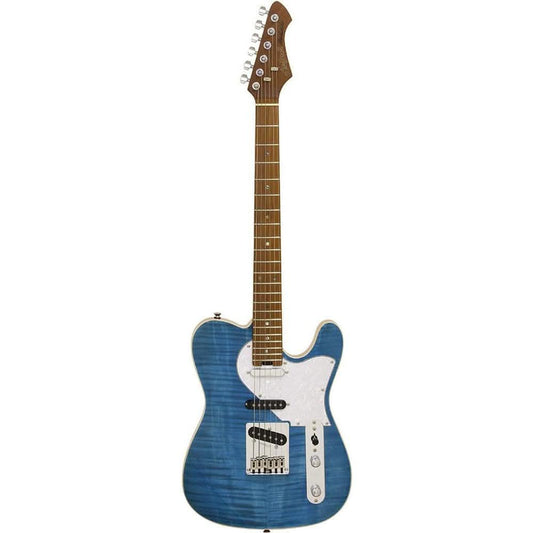 Aria 615-MK2 Nashville Electric Guitar in Turquoise Blue Gloss Finish - GIG Guitars