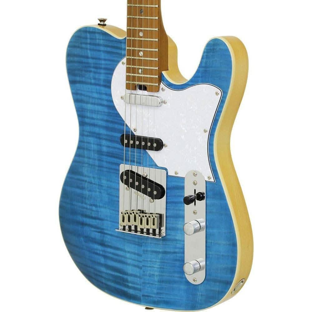 Aria 615-MK2 Nashville Electric Guitar in Turquoise Blue Gloss Finish - GIG Guitars