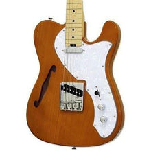 Aria Pro II TEG-Series Semi-Hollow Electric Guitar in Natural with White Pearl Pickguard Aria Electric Guitars
