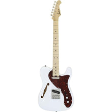 Aria 615-TL Series Semi-Hollow Electric Guitar in White Gloss Aria Semi-Hollow Guitars